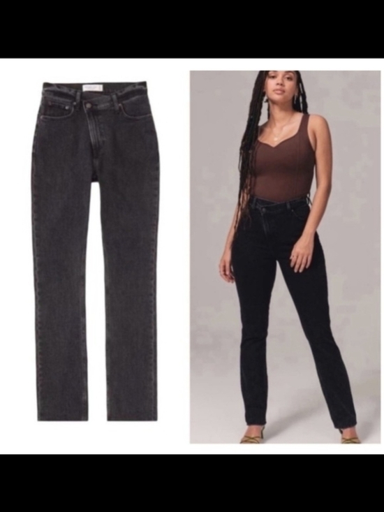 Abercrombie & Fitch Denim - Abercrombie & Fitch 90s Slim Straight Jean Ultra High Rise Black Wash 27 4P